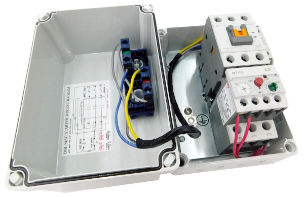 1.5 HP 208-230V Enclosed Motor Starter, Nema 4X, Push Button 