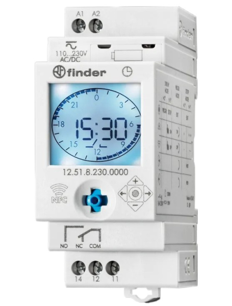 24/7 Timer 12-24VDC or 120-230VAC, 16A, SPDT