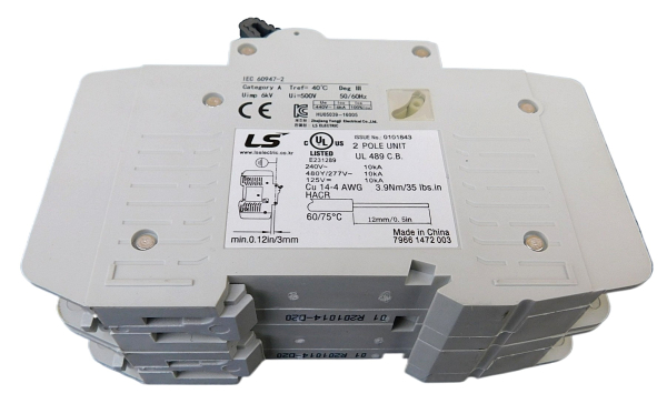 20 Amp 2 Pole UL489 Circuit Breaker