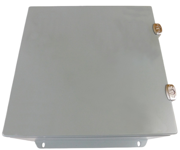 Enclosure, steel, Nema 4/12, 12x12x6, with mounting plate