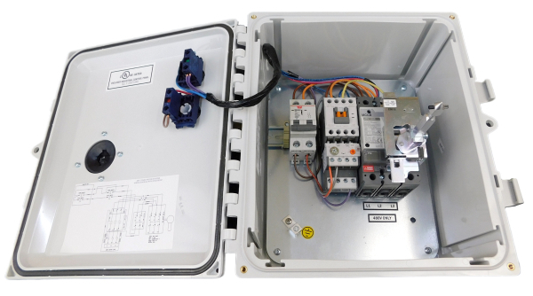 1 HP 480V Combination Motor Controller w/MCCB, Nema 4X, Push Button Controls 
