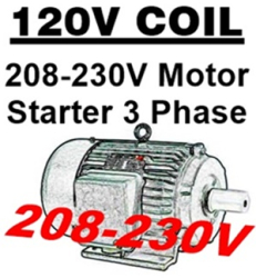 120V Coil - HP Sized for 208-230V Motor 3PH