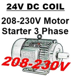 24VDC Coil - HP Sized for 208-230V Motor 3PH