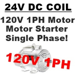 24VDC Coil - HP Sized for 120V 1PH Motor