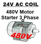 24VAC Coil - HP Sized for 480V Motor 3PH
