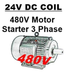 24VDC Coil - HP Sized for 480V Motor 3PH